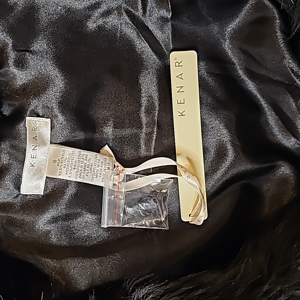 NWT: KENAR FAUX FUR Jacket Black size Small - Picture 6 of 6